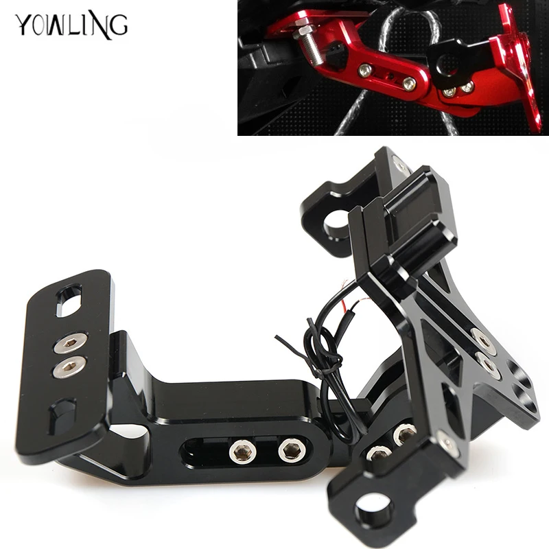 Universal Motorcycle Adjustable Angle cnc Aluminum License Number Plate