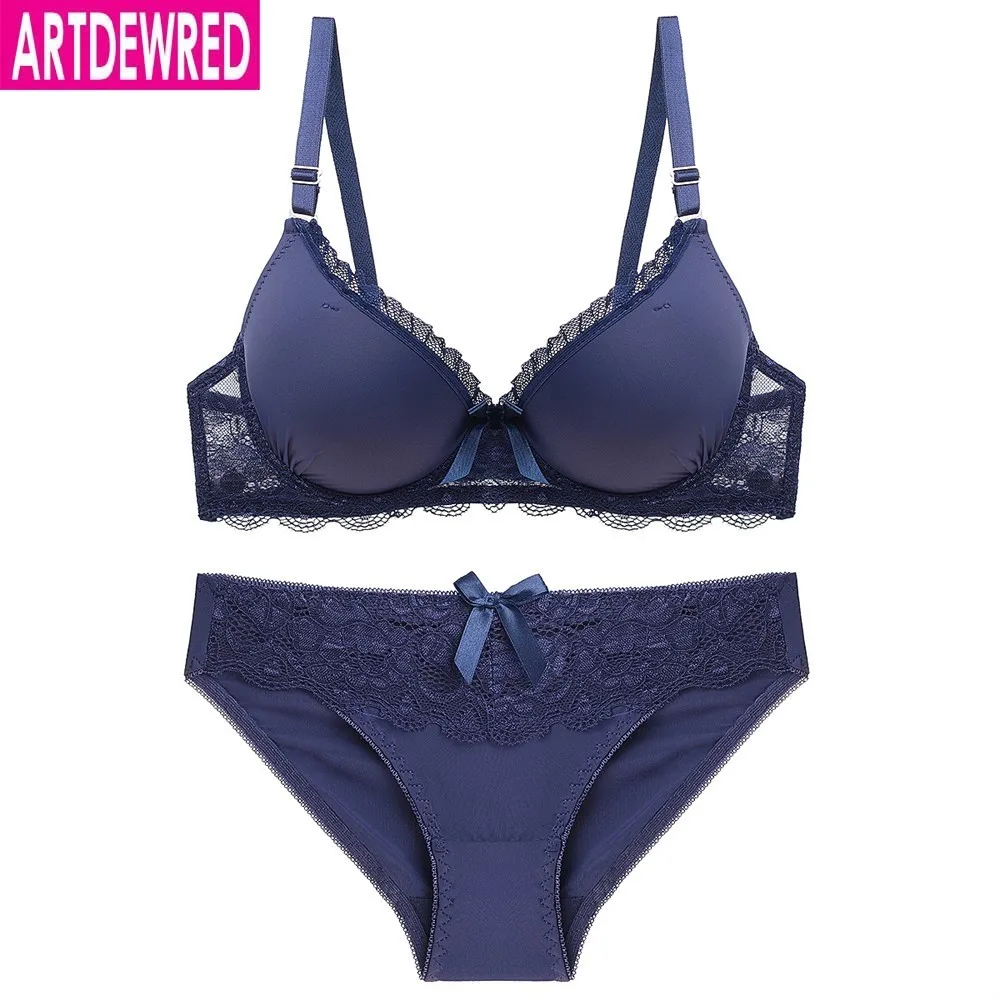 matching bra and panties Women Underwear Solid Bra Briefs Sets Sexy Plus Size Lingerie Suit Lace Bra And Panties Female Push Up Bra Set calvin klein underwear set Bra & Brief Sets