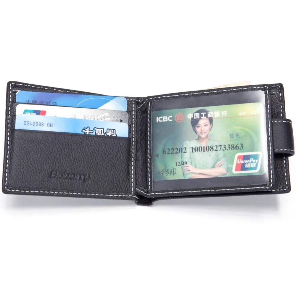 Baborry Men Wallets Genuine Cow Leather Wallets Thin Purse Card Holder Fashion Magic Purse Dollar Price Men Wallets 3