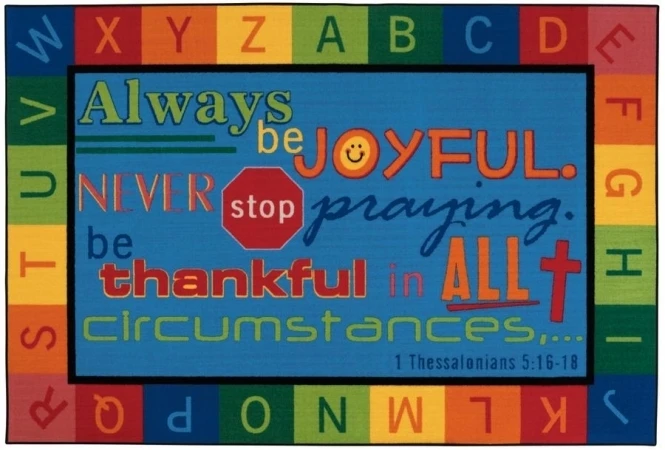 Carpets for Kids 72.97 Always Be Joyful Circletime Rug 6 ft. x 9 ft.