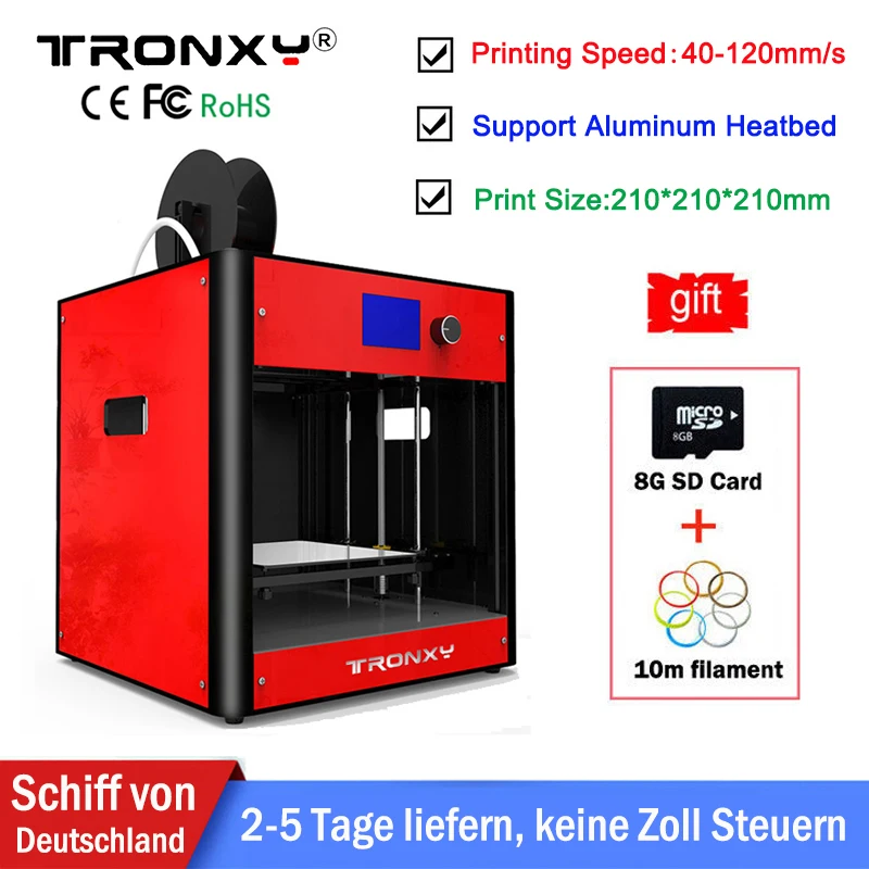 

Tronxy 3D Printer C5 Kit I3 Industrial High Quality 3D Printing Plus size 210x210x210mm Metal Hot sale High Precision heated bed