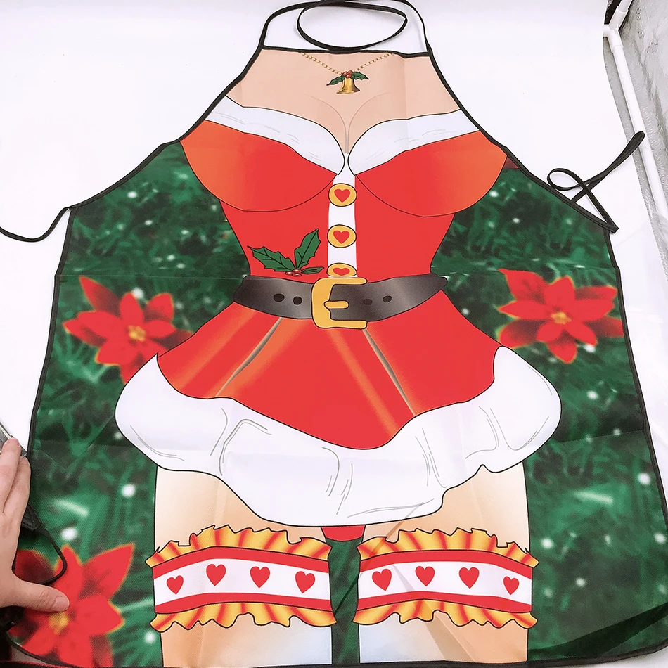 Рождественские украшения, фартук передник, милая пара, сексуальная униформа, соблазнительное платье, сарафан, Рождественское украшение для дома