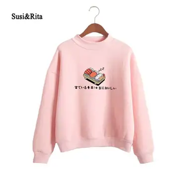 

Susi&Rita Harajuku Print Hoodie Women 2018 Long Sleeve Fleece Sweatshirt Casual Autumn Pullover Korean Winter Sweatshirts Femme