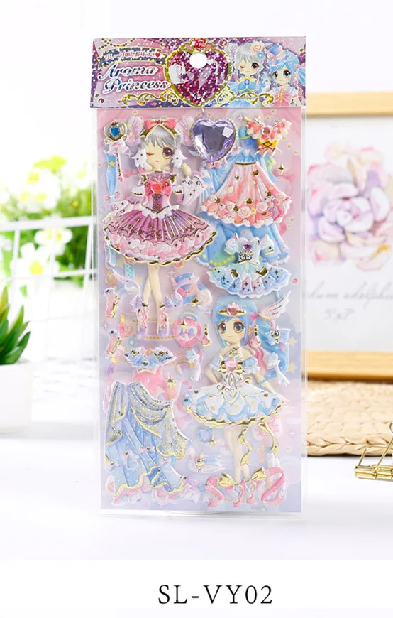 1 шт. каваи принцесса одеваются Барби бронзовые алмазные декоративные наклейки DIY дневник в стиле Скрапбукинг Стикеры для альбомов подарок для детей - Цвет: see chart