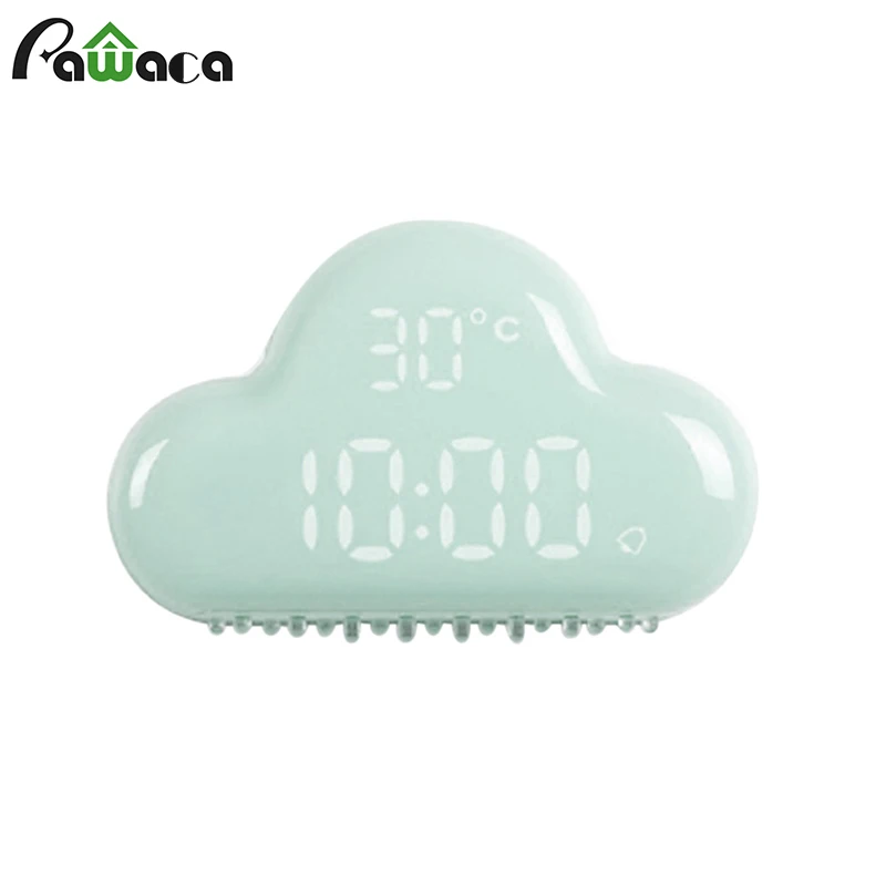 

LED Digital Alarm Clock Cloud Shape Sound Control Glowing Desktop Alarm Clocks Intelligent Time Temperature Date Clock 3 Colors
