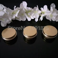 50 шт./лот, 10 г, 15 г, 20 г, Золотая алюминиевая банка, 10 мл, 15 мл, 20 мл, Золотая алюминиевая банка для косметики, металлическая посылка, контейнер