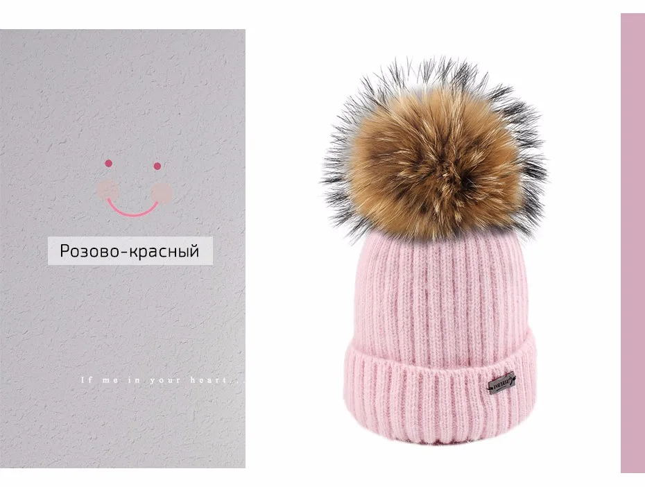 Furtalk родитель-ребенок зимние кроличий мех с помпончиками шапки для детей женская утепленная вязать Skullies шляпа шапочка для девочки