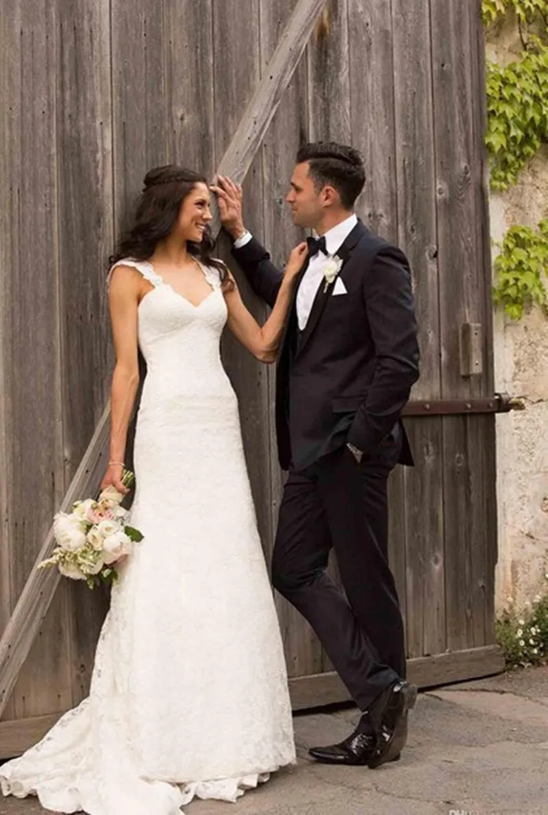 2016 Romantic Sweetheart Empire Waist Open Back Lace Wedding Dress With Cap Sleeve Bridal | Свадьбы и торжества