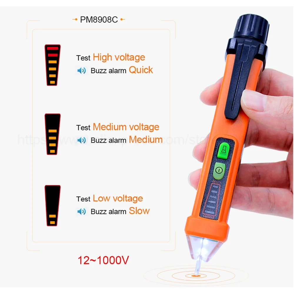 Интеллектуальный Бесконтактный детектор напряжения переменного тока тестовый er метр 12 В/48 В-1000 В Ручка стиль NCV детектор напряжения Тестовый карандаш