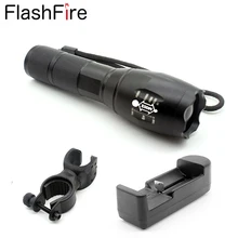 E17 CREE XM-L T6 3800Lm 5 режимы 500 м Открытый светодиодный фонарик факел свет фонаря с bicyclelamp клип и зарядное устройство