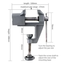 Мини Портативный Алюминиевый винт для рукоделия, тиски с регулируемой ручкой и поворотным замком для фиксации DIY ювелирных изделий