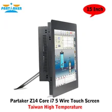 Partaker Z14 2MM Ultra Thin Taiwan High Temperature 5 Wire Touch Screen PC All In One With Dual Core I7