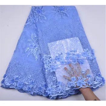 

Best 3D Net Lace Fabric 2019 High Quality Mesh Embroidery Applique 3D Flower Tulle Nigerian Lace Fabrics French Lace Fabric 1255