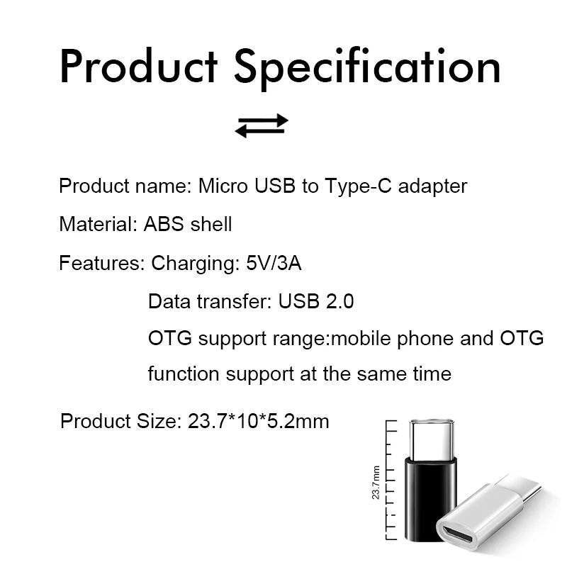 Адаптер Micro USB Type C для Meizu 16s 16 Note 9 Xiaomi Redmi 7 Pro Huawei P20 P30 Mate 20 One Plus 6T Typec USBC|Переходники и