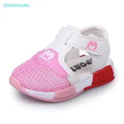 Летние сандалии для мальчиков обувь с дышащей сеткой новый бренд девочки дети сетки Спортивная обувь для девочек пляжные детские сандалии