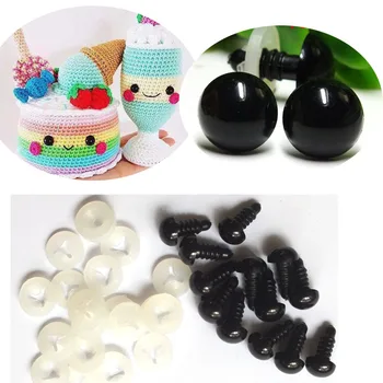 High-quality-30pcs Black Eyes/ Safety eyes With white  Washers  Fit For Teddy Bear-5-18mm 1