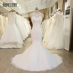 BEPEITHY 2019 Robe De Mariage Vestido Novia пикантные Топ "Русалка" свадебное платье крест накрест сзади Beadings Новые свадебные платья