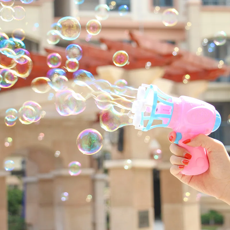 

Explosion Models Children's Toys Automatic Blowing Bubble Colorful Bubble Water Gun Baby Boy Girl Electric Bubble Machine