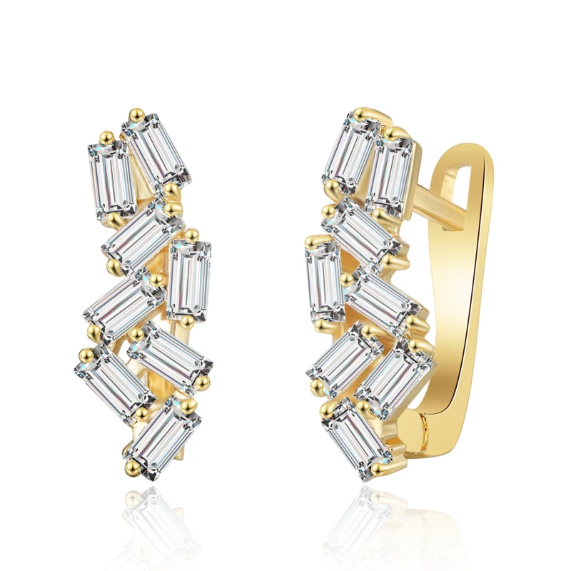 

UILZ New Charm Earrings For Women Shiny Cubic Zircon Delicate Earrings Fashion Jewelry All Match Suit For Party Gifts UE668