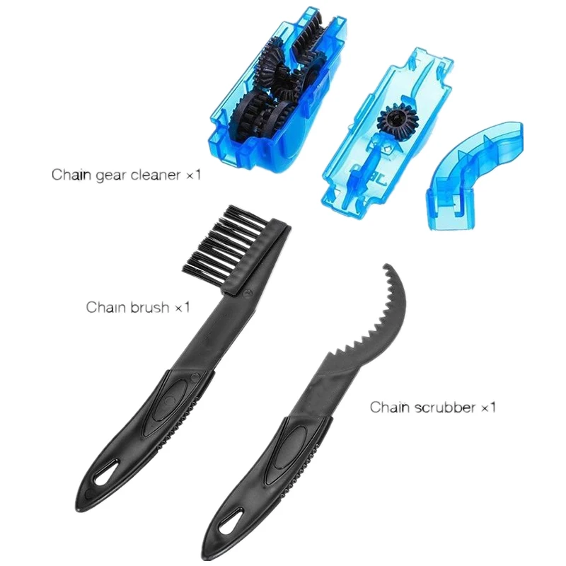 Cycling Bike Bicycle Chain Wheel Wash Cleaner Tool Cleaning Brushes Scrubber Set