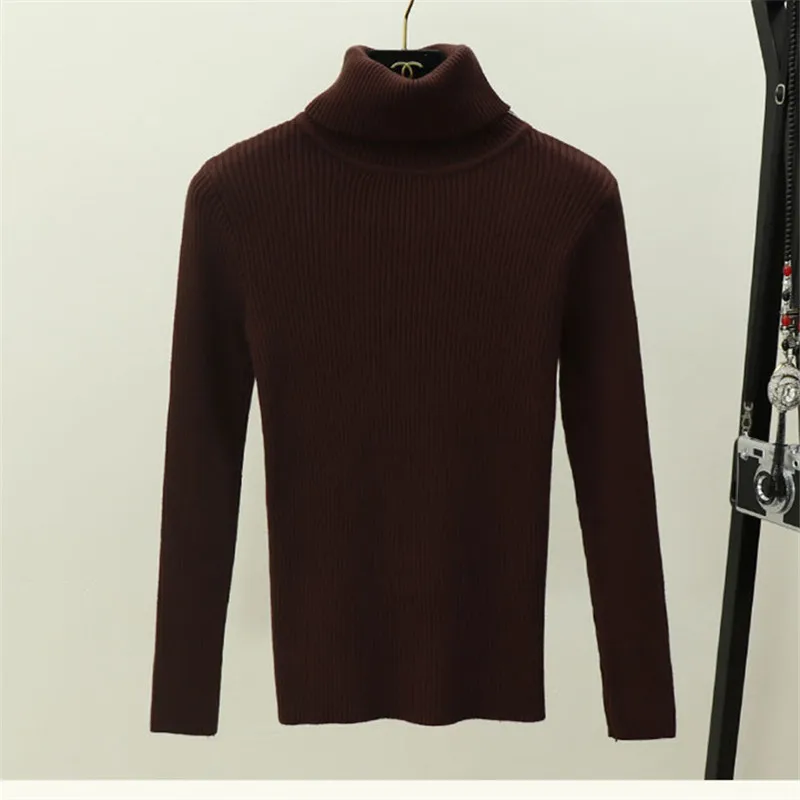 

Knitted Sweater Pullover Women Autumn Winter Fashion Solid Pull Femme Jumpers Long Sleeve Femme Casual Turtleneck Slim Korea