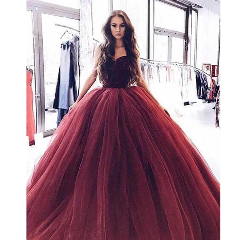 Бургундия Vestido De Noiva 2019 мусульманское свадебное платье бальное платье Элегантное Тюлевое Boho Дубай арабское свадебное платье