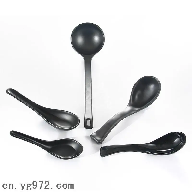 high quality imitation porcelain plastic ladle melamine soup bowl spoon