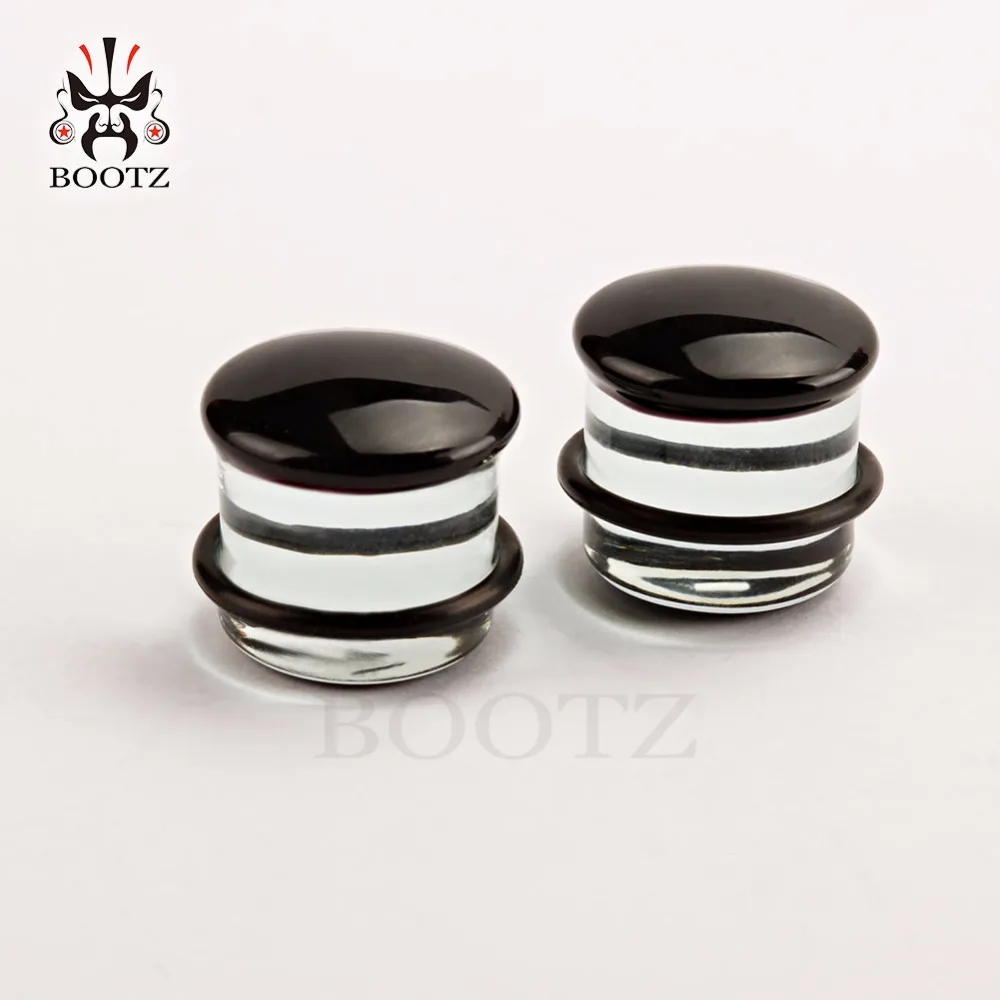 Wholesale Price Glass Single Flared Ear Plugs Tunnel Body Jewelry Earrings Gauges Piercing Expanders Stretchers 44PCS