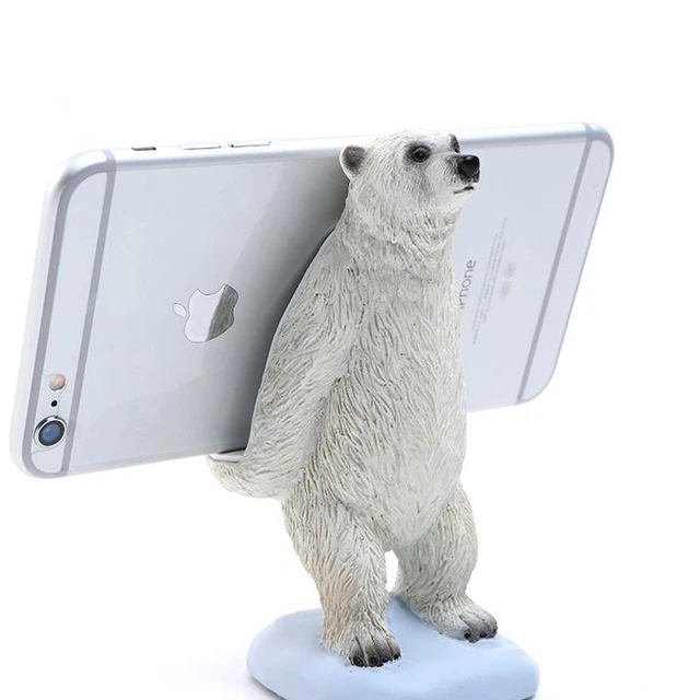 Creative cute polar bear mobile phone holder lazy desktop phone stand