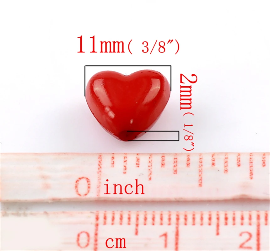 DoreenBeads подвески из акриловых бусин «любящее сердце» красного цвета 11x10 мм, 200 шт(B22421), для изготовления украшений своими руками