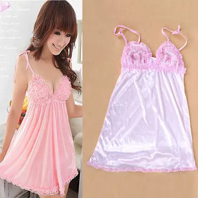 Женское нижнее белье одежда для сна ночная рубашка розовая пижама|dress chemise|underwear
