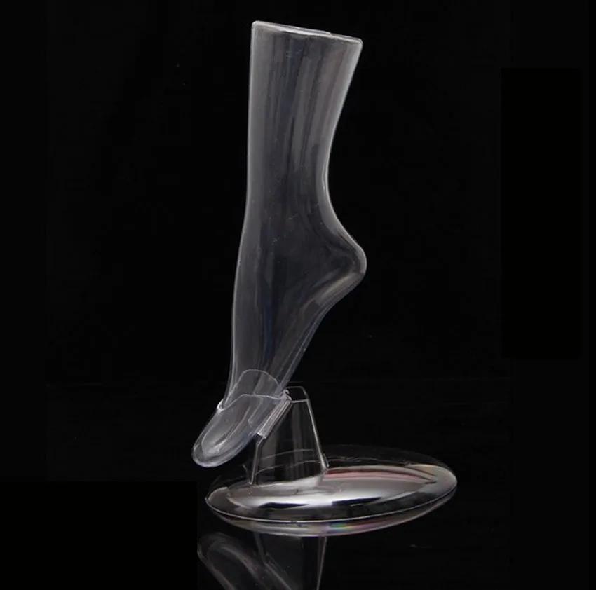 

New Unisex Transparent Feet Mannequin Plastic Stand Socks Display Torso Hollow