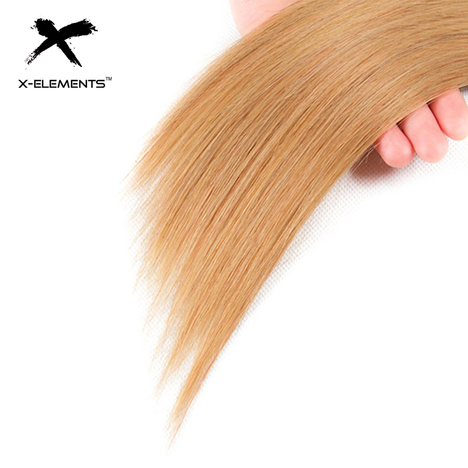 X-Element Brazilian Ombre Straight Hair Bundles With Closure T1B 27 Ombre Human Hair Weave With Closure 2 Tone Hair with Closure (9)