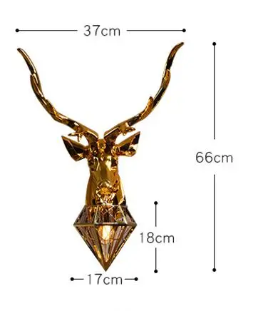 Настенный светильник в виде головы оленя в скандинавском стиле E27 светодиодный настенный светильник для гостиной спальни настенный светильник в холле отеля настенный светильник для дома Настенный декор поверхностное крепление - Цвет абажура: Small