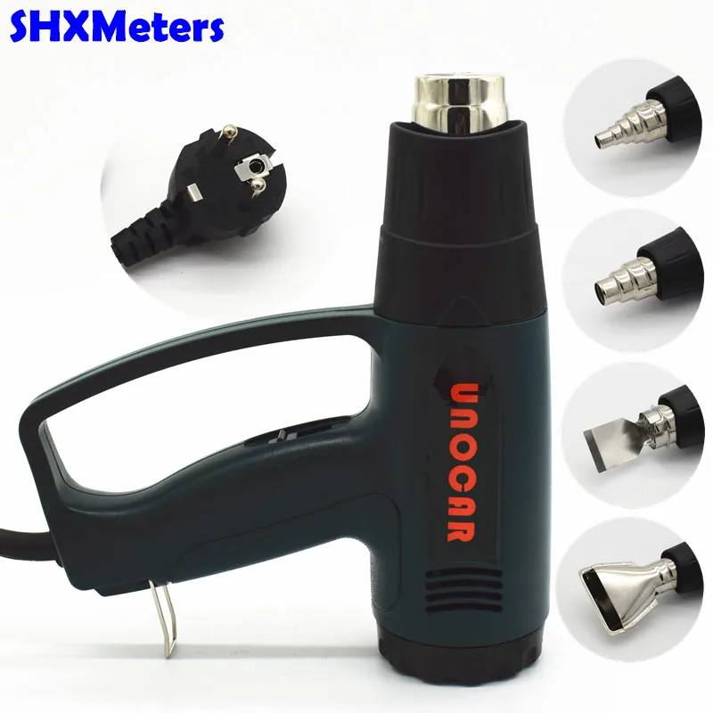 

EU Plug 220V 2000W 100-650 C Industrial Electric Hot Air Gun Thermoregulator Heat Guns with different Nozzle