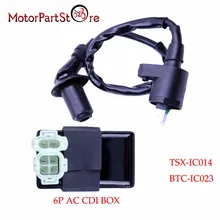 Катушка зажигания 6Pin конденсаторное зажигание с кабелем коробки для Honda XR CRF TRX 50 70 125 250 300cc двигателя мотоцикла Байк Скутер мопед вездеход Go Kart @ 20