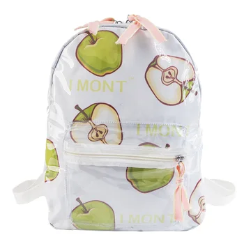

4PCS / LOT Cute Jelly Backpack Women Backpacks Fashion PVC Fruit Pattern Teen Girls Schoolbags Korean Style Chic Bookbag