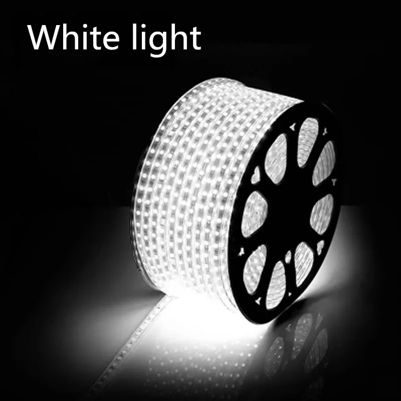 100 м/рулон 3014 AC 220 V мягкая световая лента 120led/метр Водонепроницаемая IP65 лампа с вилкой питания с фабрики DHL - Испускаемый цвет: Холодный белый