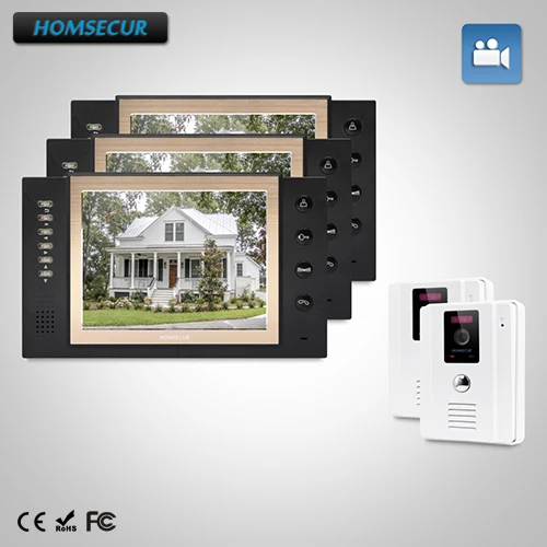 

HOMSECUR 8" Video Door Phone Intercom System+Outdoor Monitoring for Apartment TC011-W + TM801R-B