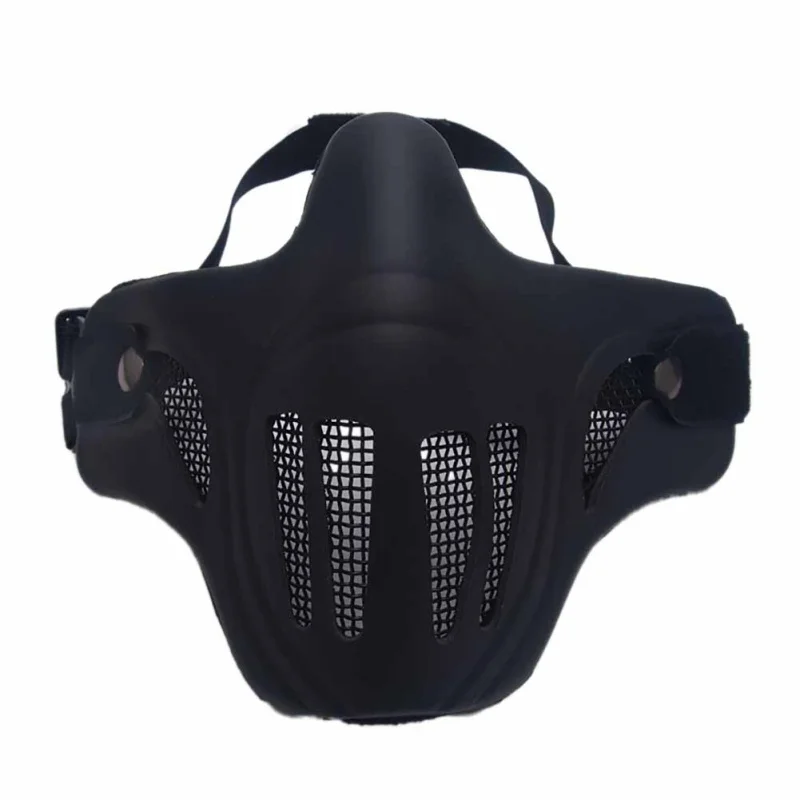 Новые наружные тактические; на пол-лица Защитная маска для кемпинга Металлическая стальная сетка дышащая охотничья тактическая Защитная воздушные маски