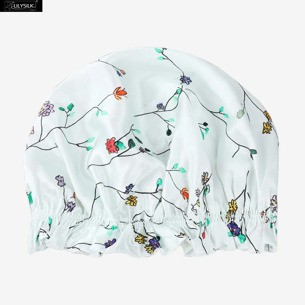 

LilySilk Sleep Cap 19 Momme Silk Fresh Spring Print Hair One Size Free Shipping