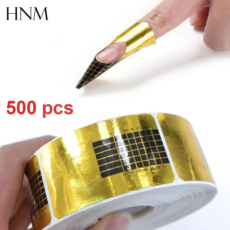 

500Pcs French Nail Art Tips Acrylic UV Gel Extension Forms DIY Guide Tool UV Gel Tips Decoration Extension Stickers