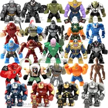 Большая фигурка Халка Бастера, большие супергерои, Бэтмен, железная военная машина, яд танос, Человек-паук, строительные блоки, набор кирпичей, игрушки