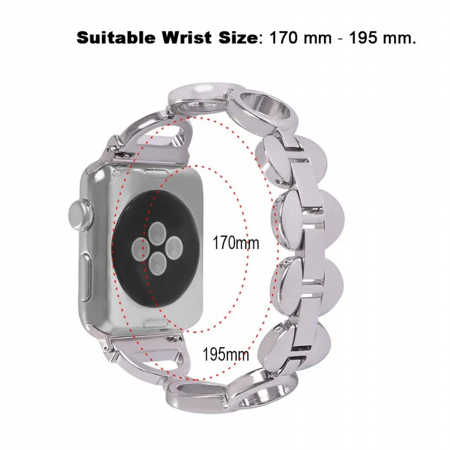 Нержавеющая сталь ремешок для наручных часов Apple Watch, версии со стразами 38/40 мм/42 44 мм смарт-часы круг металлический ремешок для наручных часов iWatch серии 5 4 3 2 1