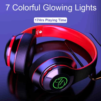 

Wireless headphones Bluetooth earphones headset High-Fidelity Stereo Bass LED light gamer with microphone auriculares for phone