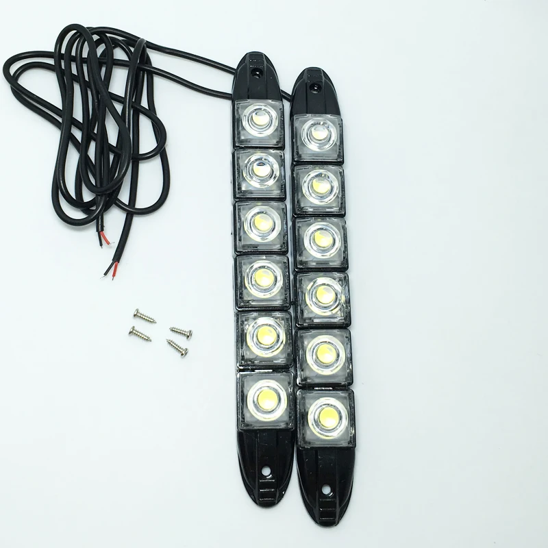 

2pcs 12V High Power 6W Bendable 6 LED Waterproof Flexible DRL Daytime Running Light Fog Warning Lamp