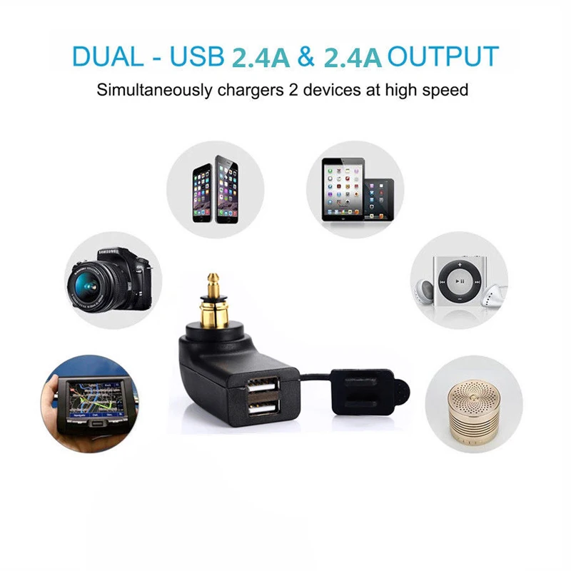 For BMW Power Socket 1PC Motorcycle Dual USB 4.8A Charger High Quality LED Digital Voltmeter Adapter Voltmeter Mayitr