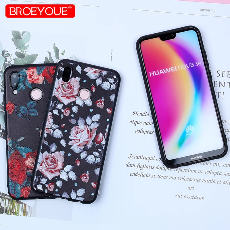 Чехол для телефона Huawei P10 Lite 3D рельефным цветочным рисунком Роскошный чехол P8 P9 P20