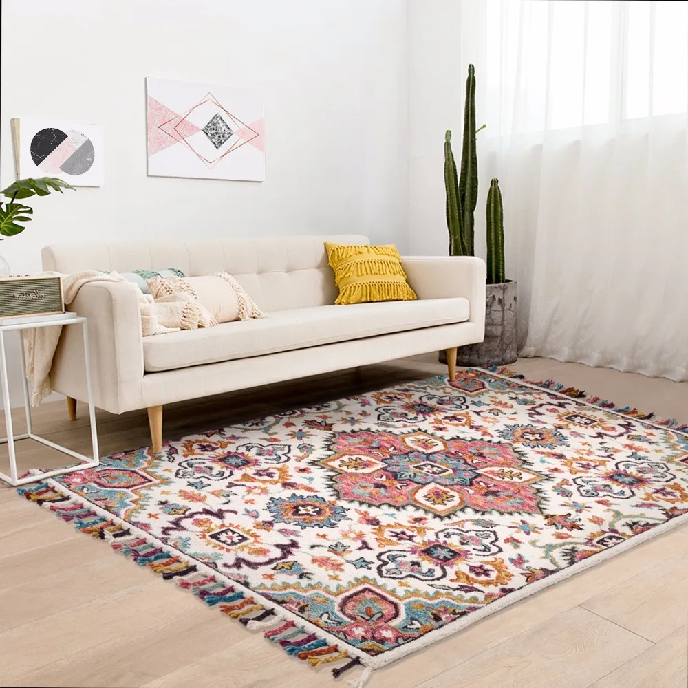 100 wool handmade Kilim style bedside carpet , living room