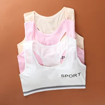 

New Cotton Training Bras Children Girl Brassier Clothing Cozy Puberty Bras Teenage Underwear Girl Solid Color Lingerie